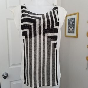 Mossimo Sour Cream & Stripes Shirt NWT M